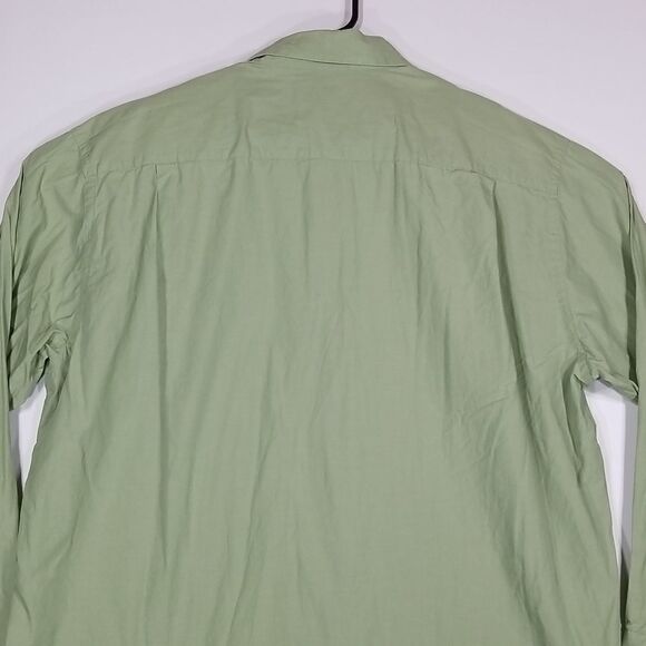 Nautica Shirt Men's 17 34/35 Button Up Regular Long Sleeve Olive Green Office - Picture 7 of 8